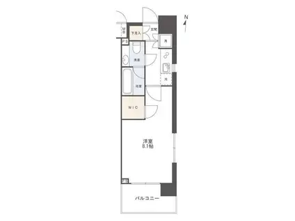グロース錦糸町ミルーナヒルズ(1K/4階)の間取り写真