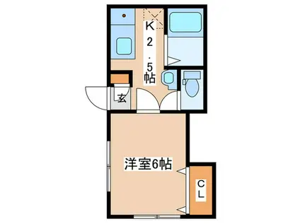 プチハウス(1K/1階)の間取り写真