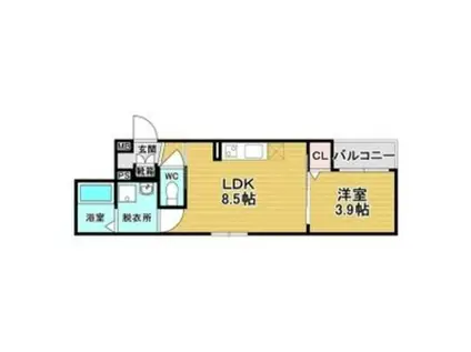 クレストフォルム庄内花のみち(1LDK/2階)の間取り写真