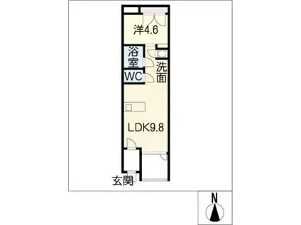 CASACARICO(1LDK/1階)の間取り写真
