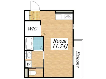 南秀園かつやま(ワンルーム/3階)の間取り写真