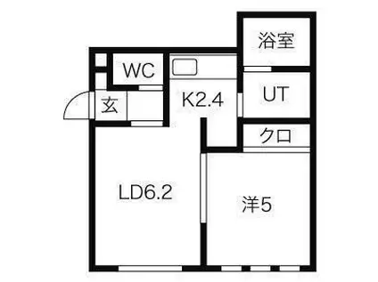 ル・シエル(1LDK/2階)の間取り写真