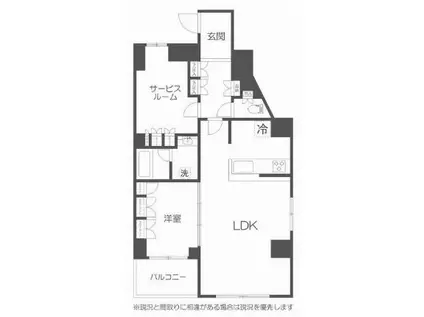 ルクシェール王子(1SLDK/12階)の間取り写真