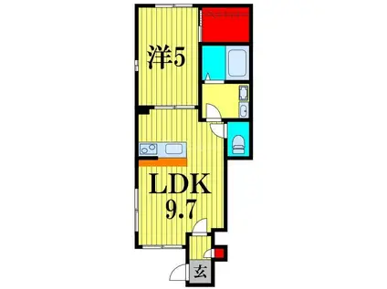 COSMIC(1LDK/1階)の間取り写真