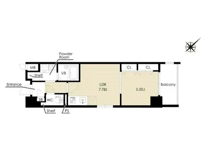 LINKS M(1LDK/7階)の間取り写真