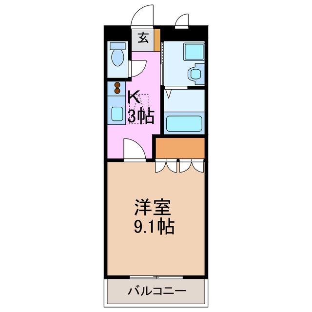 アソシアード18(1K/1階)の間取り写真