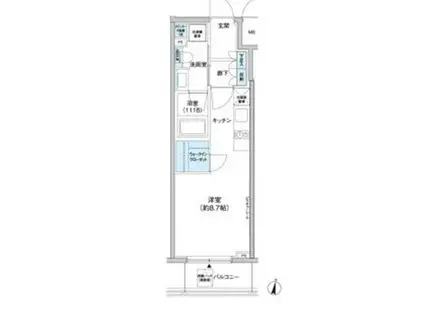 パークキューブ新宿(ワンルーム/9階)の間取り写真