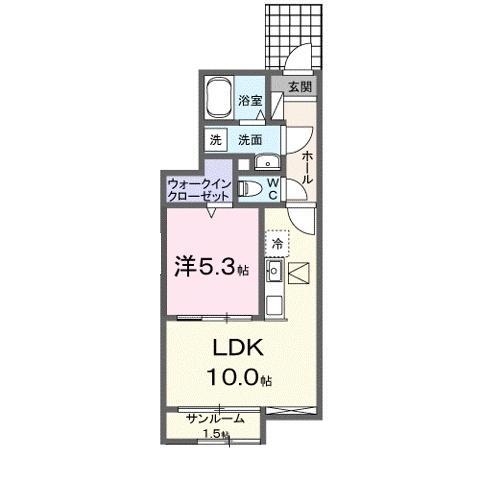 DK エステート 守山(1LDK/1階)の間取り写真