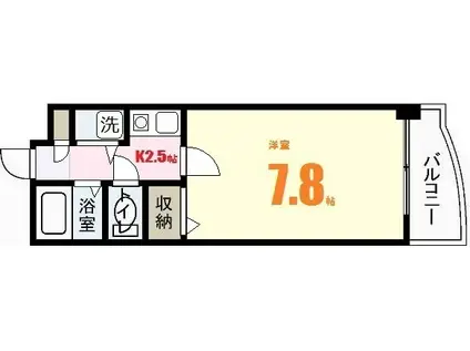 シャイン中筋(1K/4階)の間取り写真