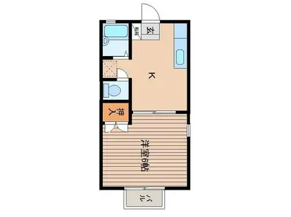 セジュールふよう A棟(1K/2階)の間取り写真