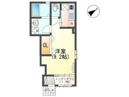 BON LYON (1K/1階)の間取り写真