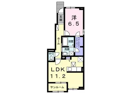 エーデル(1LDK/1階)の間取り写真