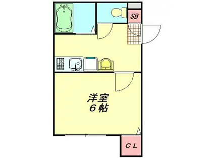 カーサ春日部(1K/1階)の間取り写真