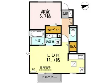 カトル・セゾン(1LDK/1階)の間取り写真