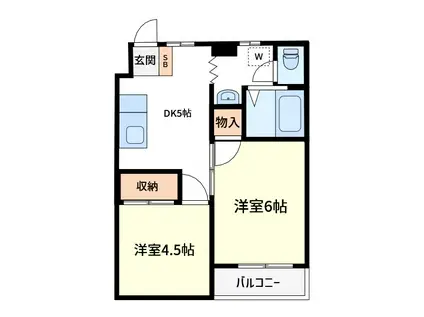 第三田嶋ビル(2DK/4階)の間取り写真