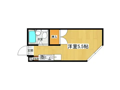 ハイツTBS(ワンルーム/2階)の間取り写真