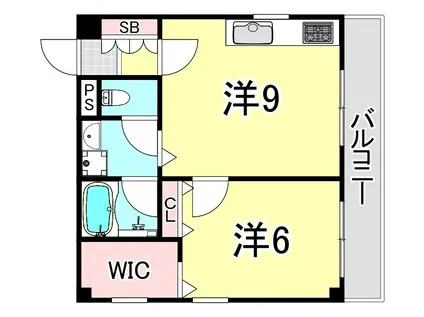 ウィステリア苦楽園(1LDK/2階)の間取り写真