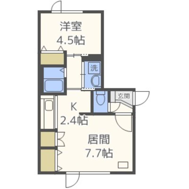 OGGI南円山(1LDK/2階)の間取り写真