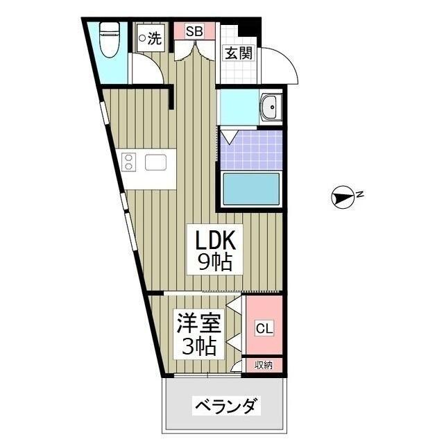 BON VILLE (1LDK/1階)の間取り写真