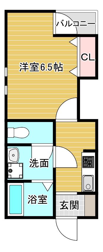 YTSハイツ若松町PART1(1K/1階)の間取り写真
