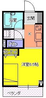 エスペランサ(1K/2階)の間取り写真