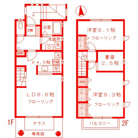 デザインコート鎌倉(2SLDK/1階)の間取り写真