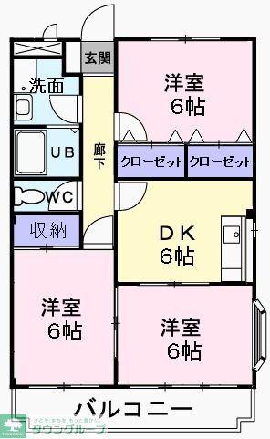 メゾン加美平(3DK/3階)の間取り写真