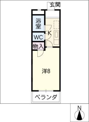 クールソレイユTOHRU(1K/1階)の間取り写真