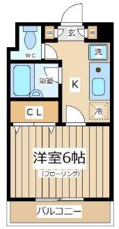 サンパラッツオ弐番館 弊社管理物件(1K/4階)の間取り写真