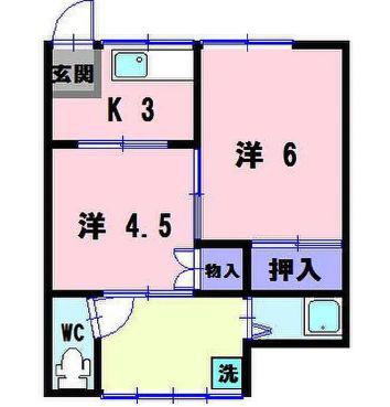 あさか荘(2K/2階)の間取り写真