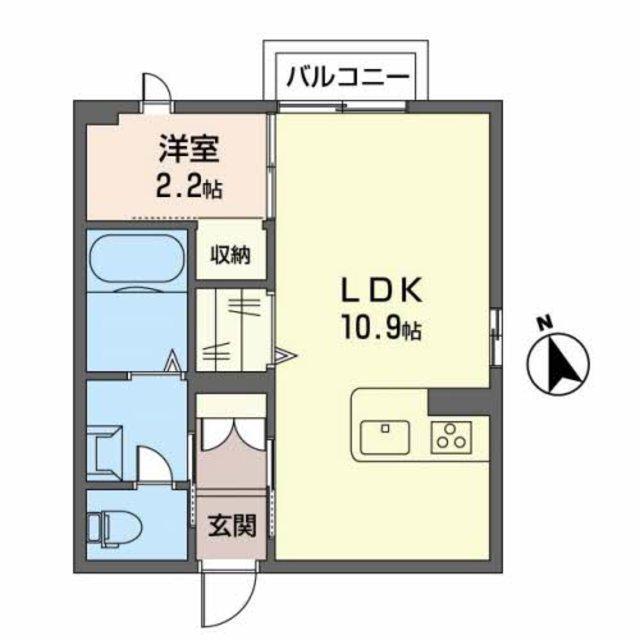 ラ・グリナージュ(1LDK/1階)の間取り写真