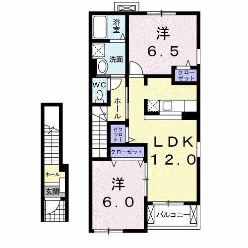 セレノ・カーサ C(2LDK/2階)の間取り写真