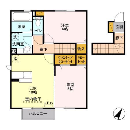 グレースB(2LDK/2階)の間取り写真