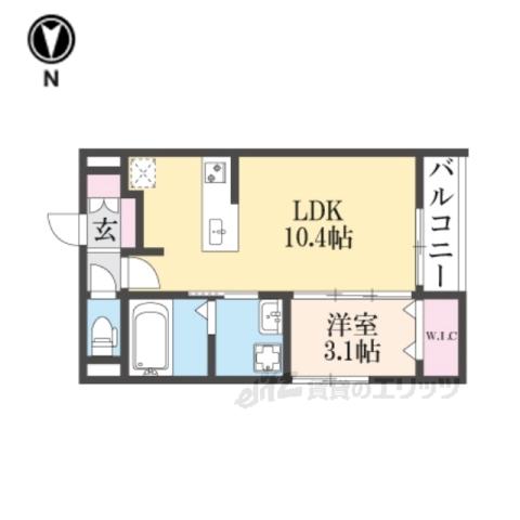 天理アパート(1LDK/2階)の間取り写真