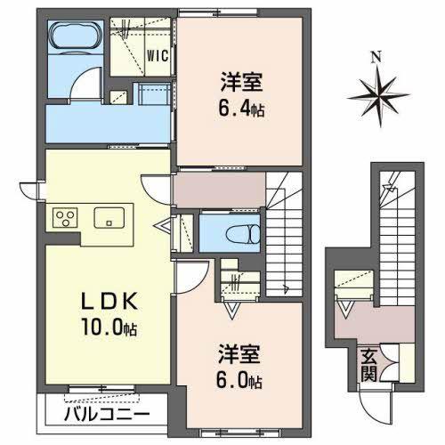 ストームM・K(2LDK/2階)の間取り写真