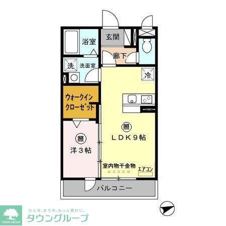 トレビナ中浦和(1LDK/2階)の間取り写真