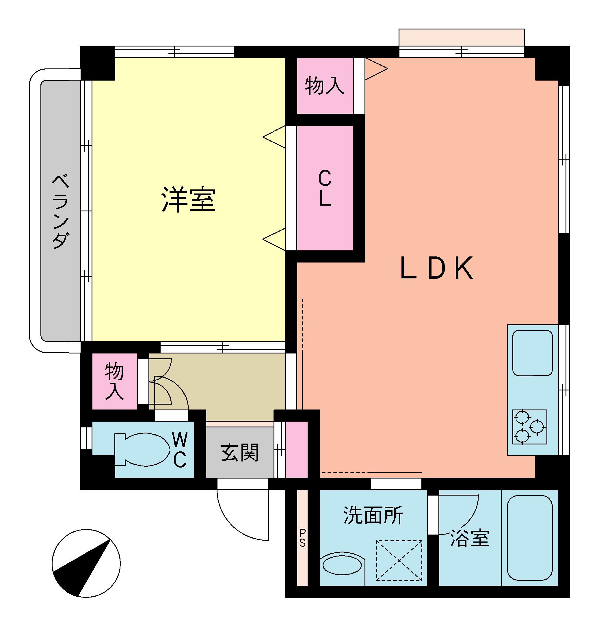 コーポ欅(1LDK/2階)の間取り写真