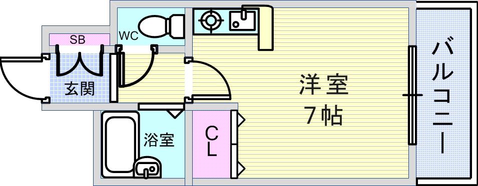 サンライズセカンド(ワンルーム/3階)の間取り写真