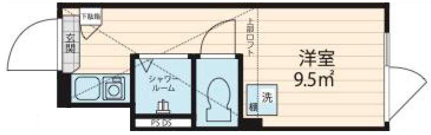 ノース HILL SHINJUKU ウエスト(ワンルーム/2階)の間取り写真