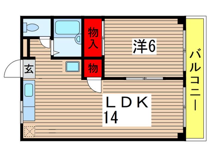 笠川ハイツ(1LDK/1階)の間取り写真