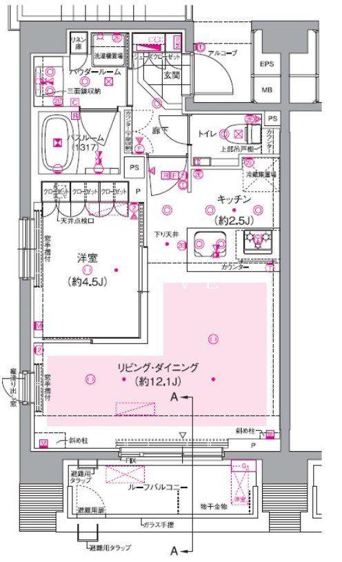 ガーラ・レジデンス本郷三丁目(1LDK/11階)の間取り写真