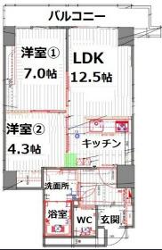 シティコート目黒4棟(2LDK/6階)の間取り写真