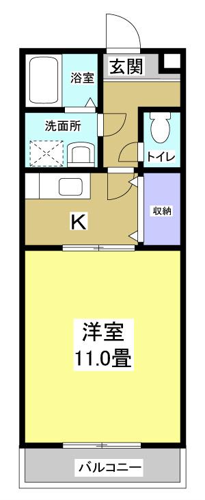 FORCEVI(1K/2階)の間取り写真