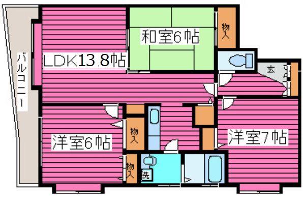 エクシード35(3LDK/5階)の間取り写真