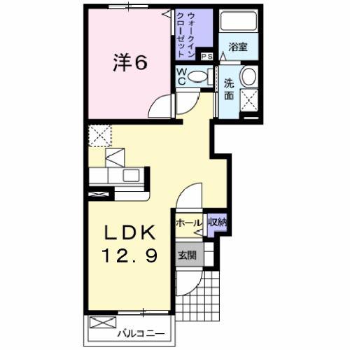 シェーネ・プラシード(1LDK/1階)の間取り写真