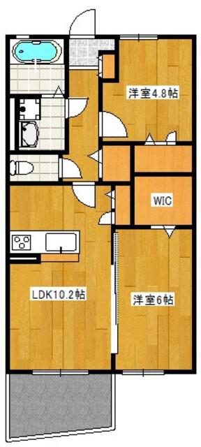 ハイム老司(2LDK/1階)の間取り写真