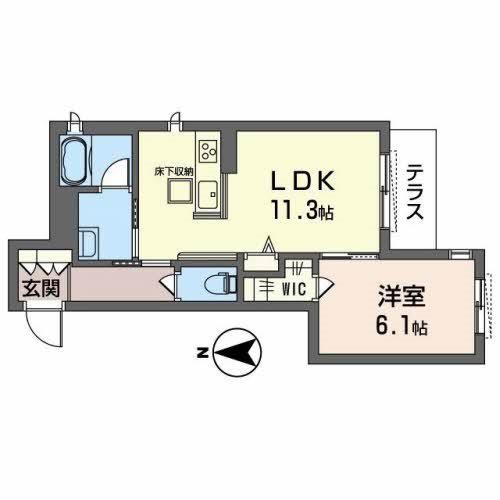 ルボヌールヤエ(1LDK/1階)の間取り写真