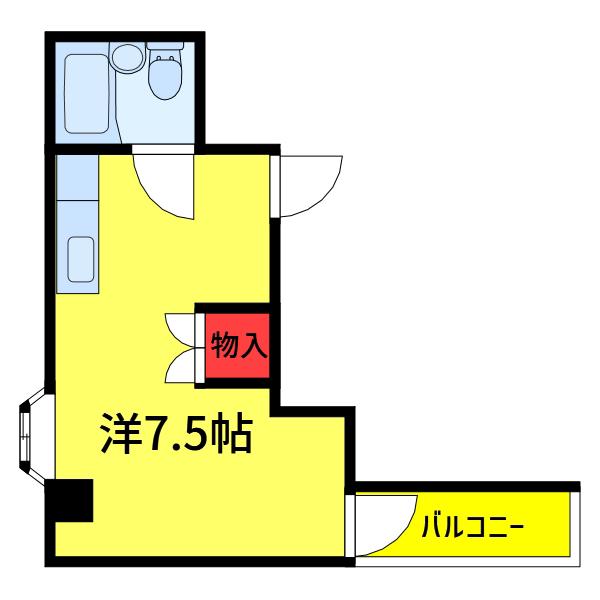 ルアージュ(ワンルーム/2階)の間取り写真