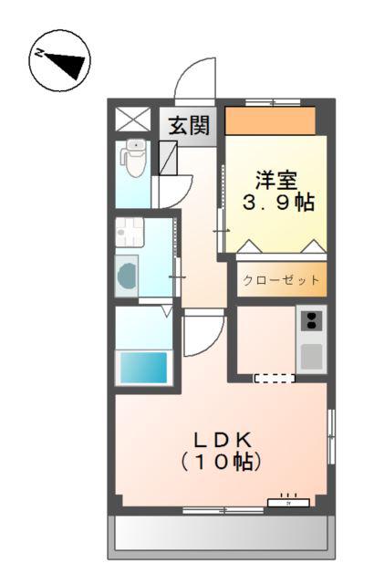 ルコネッサンス(1LDK/2階)の間取り写真