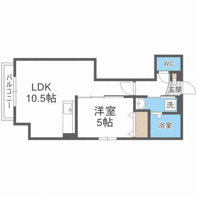 TURAN N20(1LDK/2階)の間取り写真